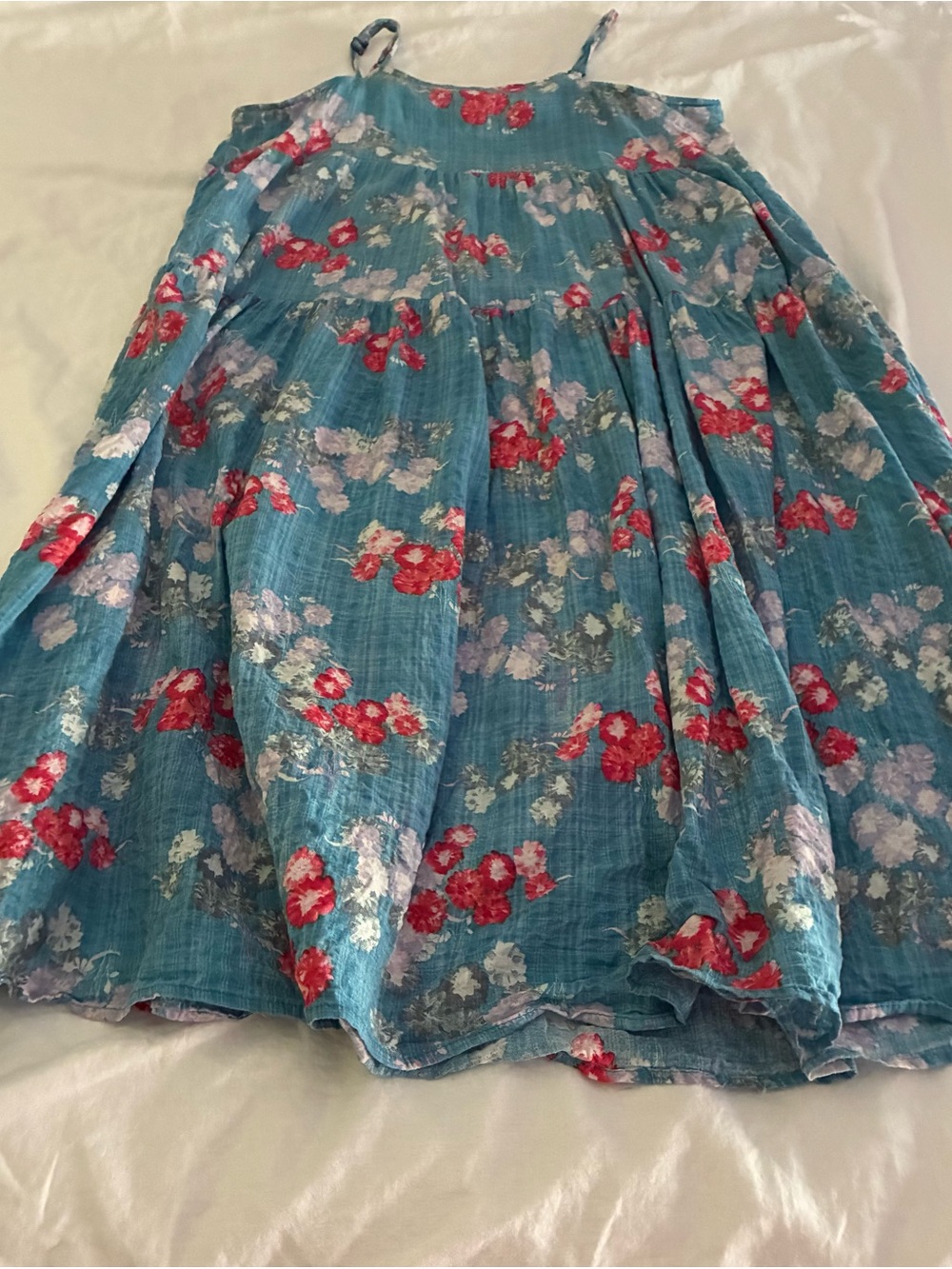 Blue Floral Tiered Sundress